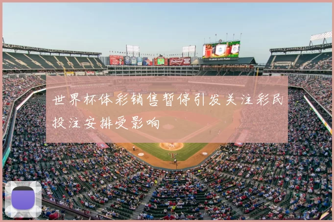 世界杯体彩销售暂停引发关注彩民投注安排受影响